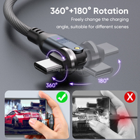 Câble de chargeur pour téléphone et ordinateur portable | Rotation à 540 degrés Cordon de transfert de données 240W à charge rapide 480mbps