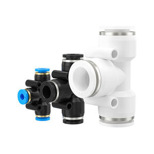 Raccord rapide pneumatique en T PE4/6/8/10/12/14/16 en plastique pour tuyaux d'air, connecteur rapide pour applications de tuyauterie de machines - Product Image 4