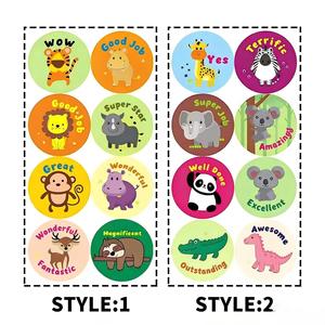 Adesivi Personalizzati Fai-da-Te, Rotoli di Adesivi Motivazionali con Animali Cartoon per Incoraggiamento nei Classi per Bambini - Product Image 6