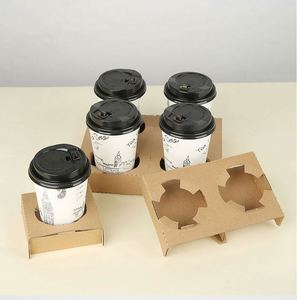 Bandeja Portavasos Desechable de Papel Kraft Ecológico de Alta Calidad, Portabebidas para Llevar, para Cafetería, con Logotipo Personalizado - Product Image 2