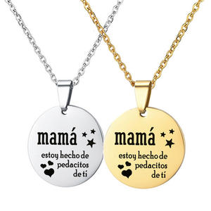 Collar <span class=keywords><strong>De</strong></span> acero inoxidable para mamá, joyería para madre, mamá, Mi mamá, Hecho <span class=keywords><strong>De</strong></span> Pedacitos <span class=keywords><strong>De</strong></span> Ti, colgante <span class=keywords><strong>De</strong></span> moneda <span class=keywords><strong>De</strong></span> disco, collares - Product Image 4
