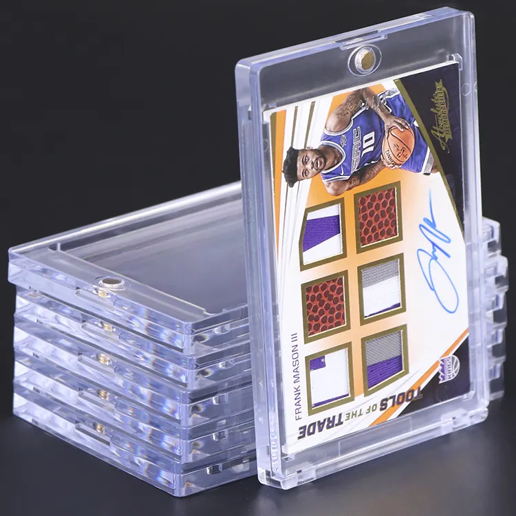 حامل بطاقات مغناطيسي يعمل باللمس الواحد من SUNSHING 35 قطعة مع حماية من الأشعة فوق البنفسجية وشاشة عرض شبه صلبة لحافظة بطاقات Pokemon PSA المتدرجة