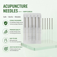 100 aiguilles d'acupuncture stériles à usage unique en acier inoxydable avec manche, pour dialyse, emballage professionnel, vente en gros