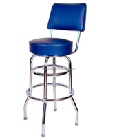 Tabouret de Bar de Style Commercial à Double anneau chromé avec dossier des sièges Regal