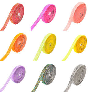 1 см ширина самоклеящаяся Смола горный хрусталь стикер ленты Ab Цвет Алмазная отделка ленты поделки своими руками автомобиля Подарочная коробка мебельная фурнитура - Product Image 1