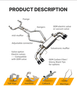 Système d'échappement Catback en acier inoxydable OEM pour <span class=keywords><strong>Audi</strong></span> <span class=keywords><strong>S4</strong></span>/S5 B9 3.0t 2019-2023, système de tuyaux d'échappement avec soupape électronique - Product Image 5