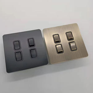 LangYeao Retro Edelstahl-Druckknopf-Wandschalter Vintage Metall 1/2/3/4-fach 2-Wege Elektrische Lichtschalter und Steckdosen - Product Image 3