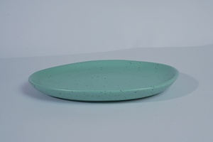 Juego de Platos de Cerámica Esmaltada de Color Verde Redondo, Vajilla de Porcelana para Restaurante, Vajilla para la Mesa - Product Image 6