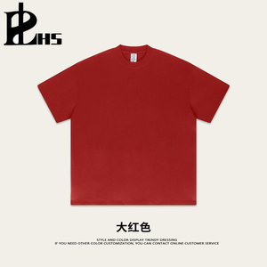 Camiseta de algodón grueso de 425 g/m² para hombre, cuello redondo, unisex, corte holgado, lisa, de peso pesado, al por mayor - Product Image 2