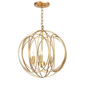 Tianzhen Chandelier Gold Ironwork 3 Head <b>LED</b> Pendant <b>Light</b> For Living Room Bedroom <b>Hallway</b> - Product Image 5