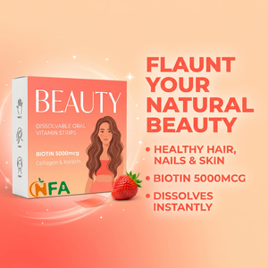 Tiras de Suplemento de Biotina Beauty From Within 5000mcg para el Crecimiento del Cabello y Cuidado de la Piel, 30 Unidades, Formato Gomoso Natural - Product Image 4