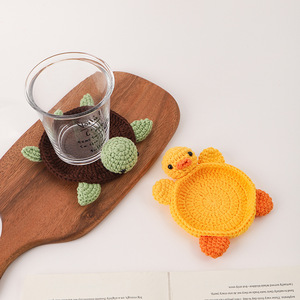 Posavasos de Ganchillo Hecho a Mano con Forma de Tortuga y Pato, Bonito Posavasos de Animal Tejido, Antideslizante, Resistente al Calor, Divertida Decoración de Mesa, Regalo - Product Image 3