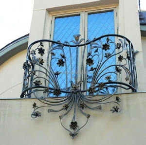 Rampe de balcon en <span class=keywords><strong>fer</strong></span> <span class=keywords><strong>forgé</strong></span> européen, forgée à la main, pour villa, cour, <span class=keywords><strong>baie</strong></span> vitrée - Product Image 3