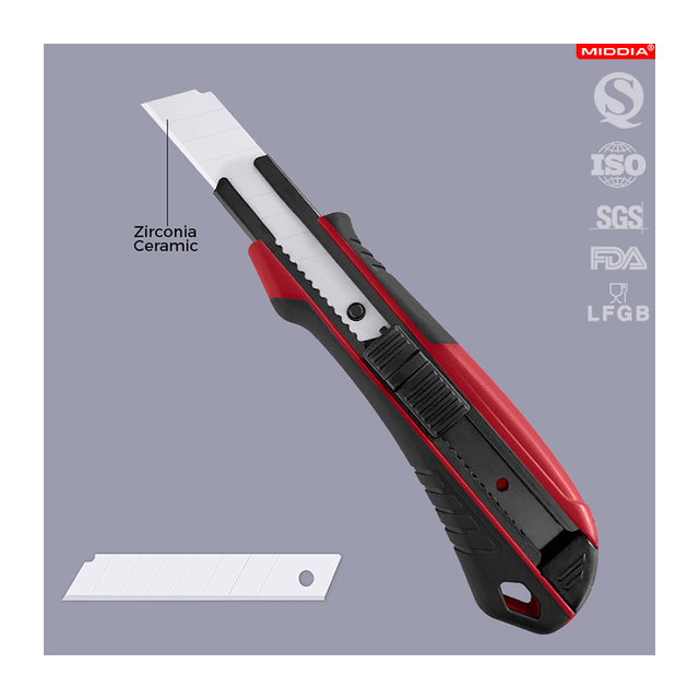 MIDDIA Zirconia Ceramic Box Cutter with Retractable Blade & Quick Change Head Heavy-Duty Industrial Tool for Roofing Box Cutting