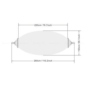 SANTTA 9x5ft 280x150cm grand <span class=keywords><strong>hamac</strong></span> <span class=keywords><strong>double</strong></span> en tissu de coton brésilien avec barre d'écartement pour patio et arrière-cour - Product Image 3