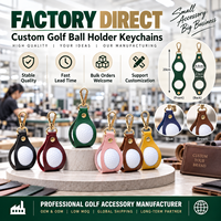 Porte-clés et porte-balles de golf en cuir premium avec fermoir sécurisé en or, logo personnalisé, clip de ceinture pour sac de golf, accessoires de tournoi, cadeau