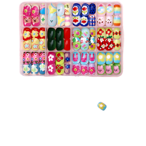 288 piezas de <span class=keywords><strong>uñas</strong></span> postizas ABS <span class=keywords><strong>para</strong></span> niñas, coloridas y lindas, con diseño de dibujos animados, juego completo de <span class=keywords><strong>uñas</strong></span> con <span class=keywords><strong>pegamento</strong></span>, longitud corta. - Product Image 1