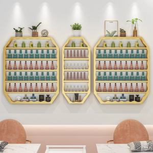 ชั้นวางยาทาเล็บแบบเรียบง่ายทันสมัย ชั้นวางยางตาข่ายสีแดง โครงสร้างโลหะ - Product Image 4