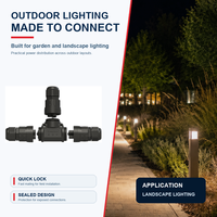 Conector Redondo Macho-Hembra de 3 Pines IP68, 32A 300V CA para Distribución de Iluminación Exterior