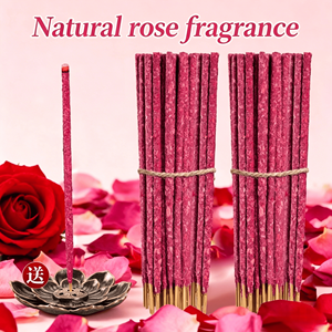 Varillas de Incienso Florales Hechas a Mano <span class=keywords><strong>con</strong></span> Rosa, Osmanthus, Gardenia, Orquídea y <span class=keywords><strong>Palo</strong></span> <span class=keywords><strong>Santo</strong></span>, <span class=keywords><strong>con</strong></span> Soporte de Incienso de Loto Gratis - Product Image 3