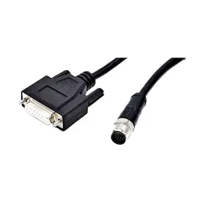 Circular M12 17Pole Male A Coded To D-Sub 15Pole Female RS-232 Serial Cable Assemblies Waterproof IP67 For Encoder Signal