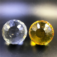 JWFH Vente en gros Boules de cristal facettées décoratives de haute qualité 80 mm avec fond plat