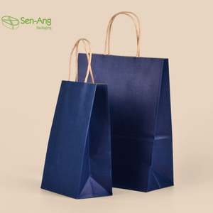 SenAng05 en stock, vente en gros, 100 sacs en papier pour vin de taille moyenne, personnalisés, blancs, avec poignée, en vrac - Product Image 4