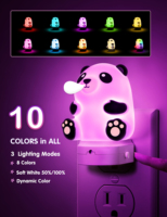 Veilleuse LED murale moderne ZHILAI Mini RGB au design Panda avec capteur de contrôle pour chambre de bébé