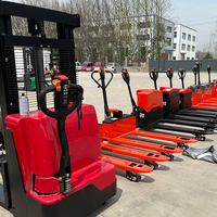 Apilador de Palets Eléctrico Autopropulsado con Capacidad de Carga de 1.5 a 2 Toneladas, Carretilla Portátil Eléctrica