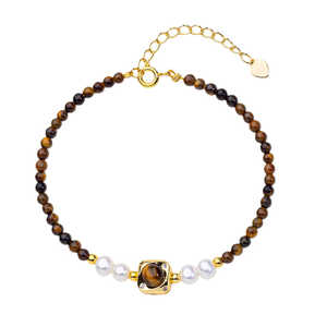 Wholesale Tiger's Eye Freshwater <b>Pearl</b> <b>Bracelet</b> <b>for</b> <b>Women</b> High-End Turquoise Natural Stone Cross-Border Exploitive Handmade - Product Image 1