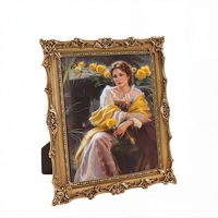 Cadre photo 5x7 pouces en résine, style baroque européen, fait main, gaufré, imprimé par gravure, or antique, noir, vintage, orné, pour mur ou table