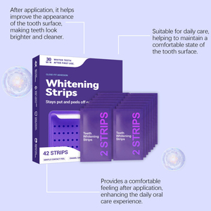 14/42 Strips Purple <b>Teeth</b> <b>Whitening</b> Dental Strips Protect Enamel Layer Floral Fragrance Emulsion Material <b>Teeth</b> <b>Whitening</b> Strips - Product Image 3