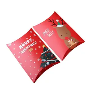 Christmas packaging Old man tree snowman biscuit food snack candy party kindergarten pillow box carton