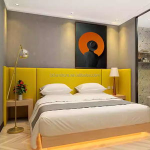 <b>Full</b> Modern 3 Star Hotel Bedroom Furniture <b>Sets</b> Custom Single Twin Wood <b>Bed</b> Frame With Nightstands Wardrobe Desk Chair & TV Unit - Product Image 1