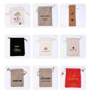 Sac à cordon en coton personnalisable avec logo, pochette cadeau en tissu mousseline de qualité supérieure pour bijoux, cadeaux de fête, chaussures, emballage - Product Image 5