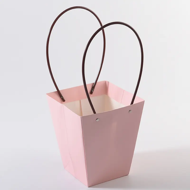 Sac en papier pour emballage cadeau, conception créative, Portable, Bouquet de fleurs, emballage cadeau, vente en gros, 50 pièces