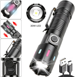 Mini Tactical Flashlight Led Rechargeable Waterproof IpX4 Outdoor Portable Compact Flashlight With Clip - Product Image 4