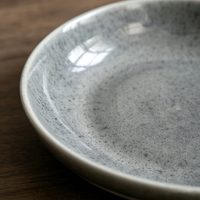 Service de table en grès réactif de style japonais EKA, gris moucheté bicolore, assiettes, bols et tasses en céramique, vaisselle rustique