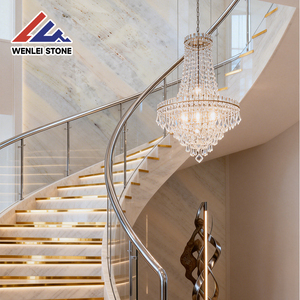Losas de Mármol Blanco Arenisca de Tamaño Personalizado Wenlei, <span class=keywords><strong>Piedra</strong></span> Natural de Lujo para Baño, Escaleras Exteriores, Revestimiento de Paredes, Impermeable - Product Image 5