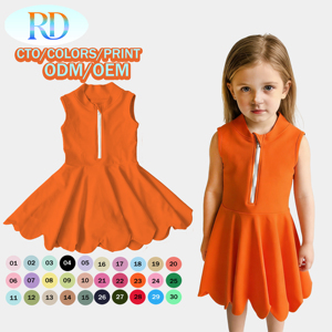 Vestido de Alta Calidad sin Mangas con <span class=keywords><strong>Volantes</strong></span> y Dobladillo de Pétalos para Niñas, Vestido Casual de Yoga de Secado Rápido con Estampado Personalizable - Product Image 2