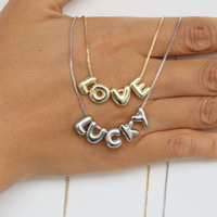Collar con Nombre Personalizado en Cobre, Estilo Burbuja, Venta Caliente