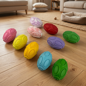 Juguetes Masticables de Silicona Coloridos para Perros, Diseño Sólido, Duraderos, Pelota de Juego para Interiores, Estilo Adorable, para Todas las Estaciones - Product Image 1