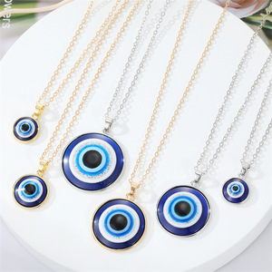 Collar con Colgante de Amuleto Nazar de Diseño Simple, Chapado en Oro de 18K, Ojo Turco Azul, Collares Religiosos de Ojo Turco para Mujeres, Hombres y Niñas - Product Image 2