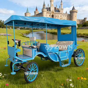รถม้าชมวิวไฟฟ้า ZOWN สีน้ำเงิน หลังคาขนาดใหญ่ สำหรับงานแต่งงาน - Product Image 3