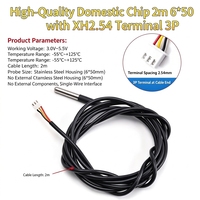 Sonde de température numérique DS18B20 haute précision, étanche, avec terminal XH2.54 3P, de -55 à 125°C ° C pour l'aquaculture