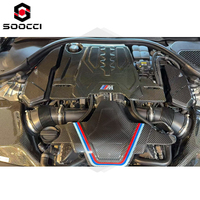 Kit de couvercle de compartiment moteur en fibre de carbone sèche pour BMW F90 M5 F91 F92 F93 M8 ECU Capot terminal de batterie Couvercle d'admission de compartiment moteur