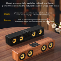 Speaker Kayu Berlapis Serat dengan Suara Surround Stereo Berkualitas Bioskop, Dilengkapi 4 Speaker Besar dan Bass yang Kuat, Mendukung Interkoneksi Nirkabel TWS