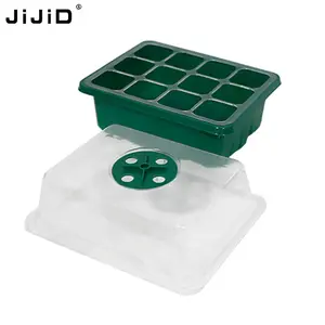 JiJiD 12 agujeros mejorar jardín plástico verde siembra inicio planta cultivo vivero bandejas germinación siembra cultivo jardín bandejas