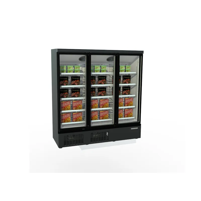 Congelatore verticale senza gelo del congelatore della porta di vetro del dispositivo di raffreddamento della bevanda dell'armadietto di esposizione commerciale del supermercato