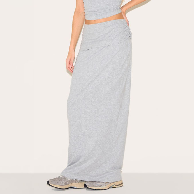 Women Mid Waist Asymmetrical Cotton Waistband
